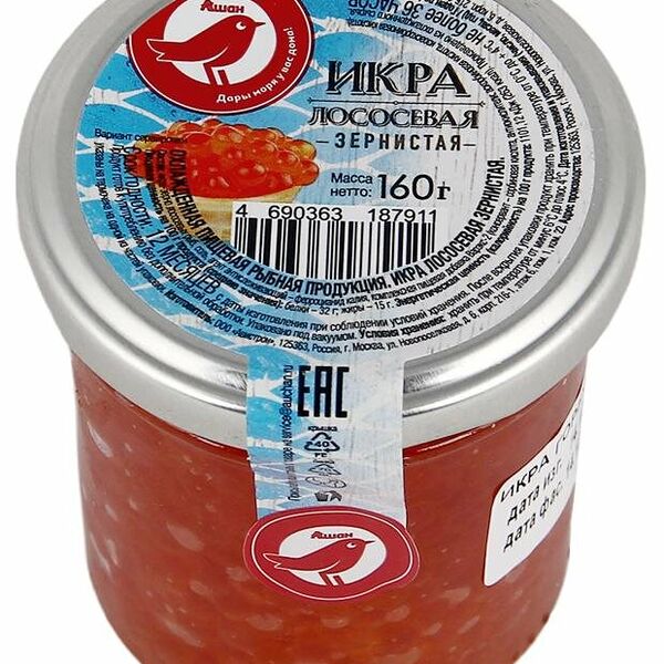 Икра Ашан Красная птица лососевая зернистая
