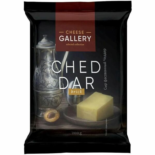 Сыр Cheese Gallery Чеддер белый 50% 200г