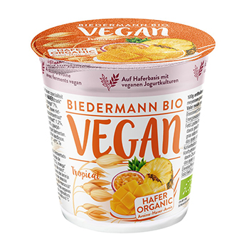 

Йогурт Molkerei Biedermann Bio Vegan из овсяного молока с тропическими фруктами