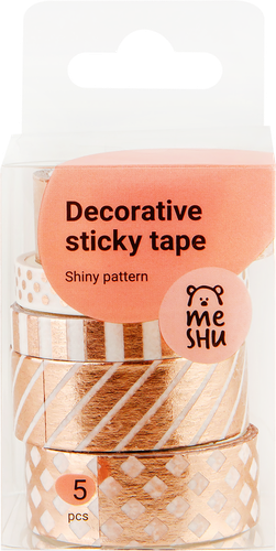 

Лента декоративная клейкая MESHU Shiny pattern, 5шт