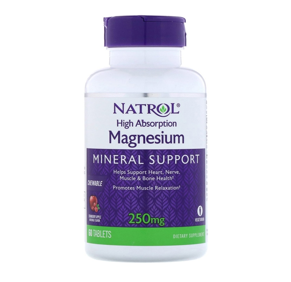 

Natrol Magnesium жевательные клюква и яблоко таблетки 250 мг 60 шт