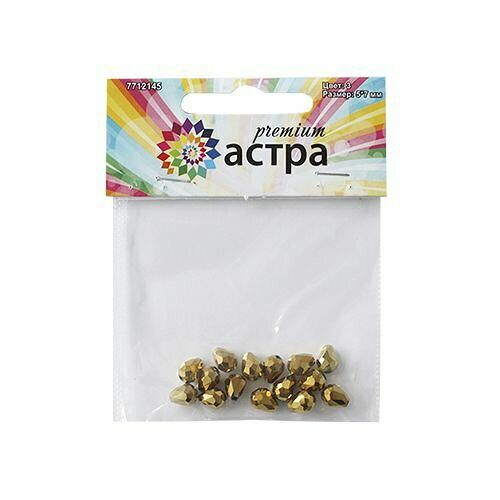 11349 Бусины стеклянные, 5*7мм, 15шт/упак(3-золото)