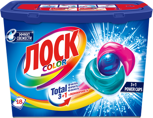 Капсулы для стирки ЛОСК Колор, 18шт