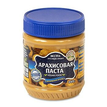 Паста арахисовая Азбука продуктов с кусочками арахиса, 340 г