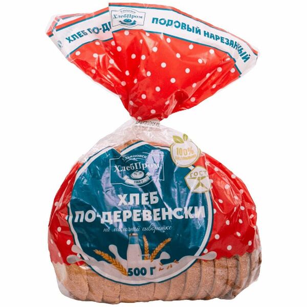 Хлеб УльяновскХлебПром по-деревенски подовый пшеничный в нарезке