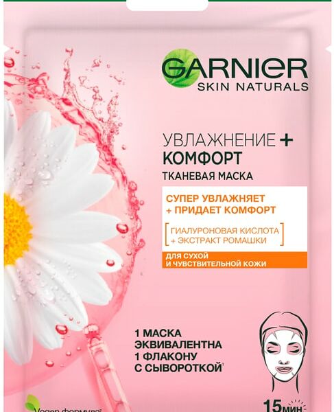 Маска для лица Garnier Skin Naturals Увлажнение + Комфорт тканевая