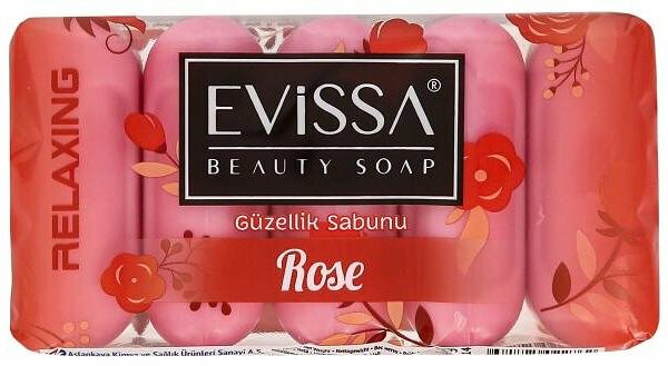Мыло туалетное Evissa с ароматом розы, 5х55 г