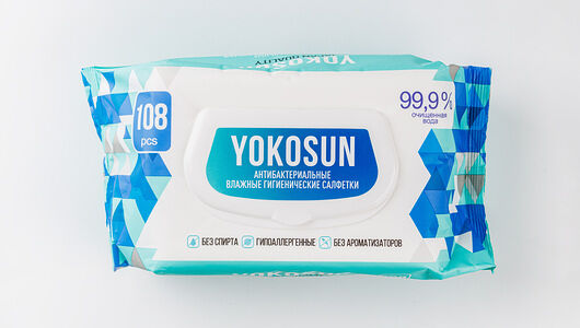 Влажные гигиенические салфетки YokoSun Антибактериальные 108 шт