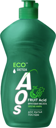 Средство для мытья посуды Aos Eco Detox С Фруктовыми кислотами 450 мл без дозатора