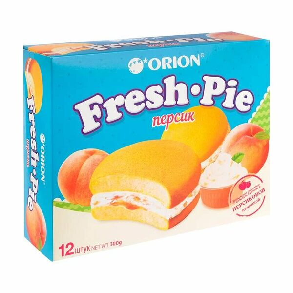 Пирожное Orion Fresh Pie бисквитное с персиковой начинкой