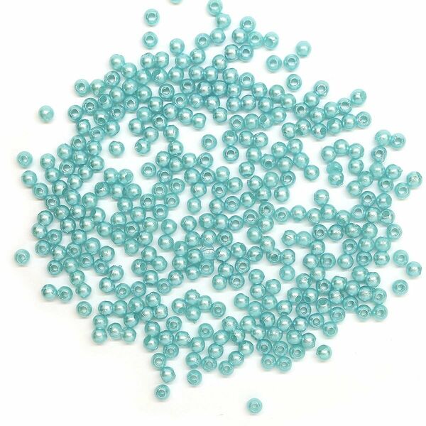 Бусины круглые, пластик, 3мм, 20гр(029 NL бирюза)
