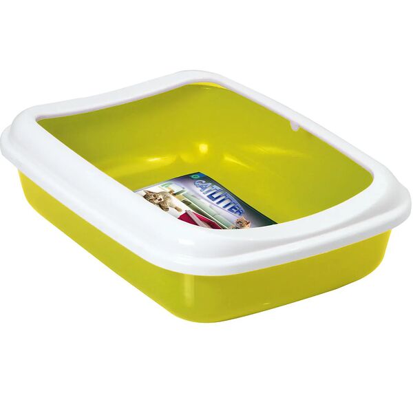 Туалет для кошек с бортиком 38х28х10,5см зеленый