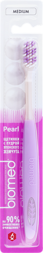 Зубная щетка BioMed Pearl white Medium, средняя, цвет в ассортименте