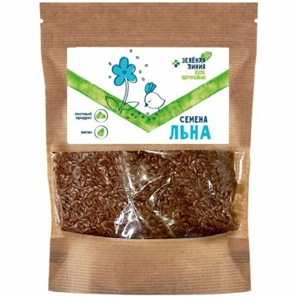 Семена льна коричневые Зелёная Линия, 200г