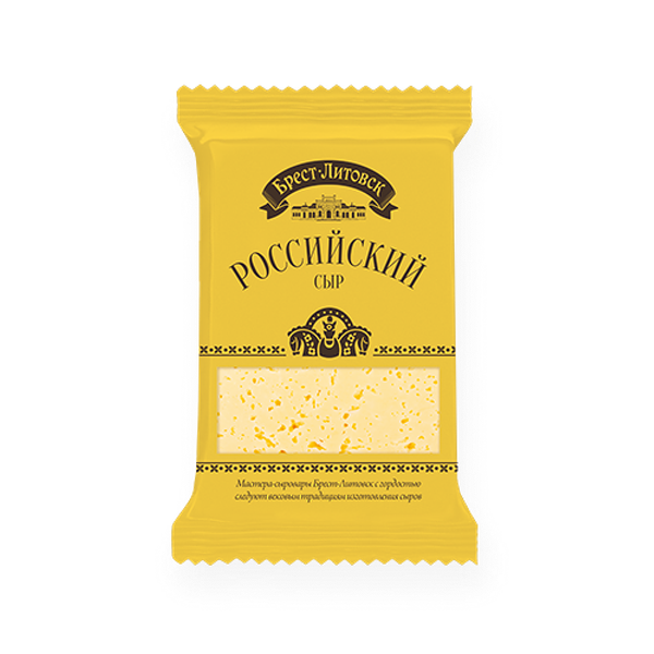 Сыр Брест-Литовск Российский брусок 50% 200 г