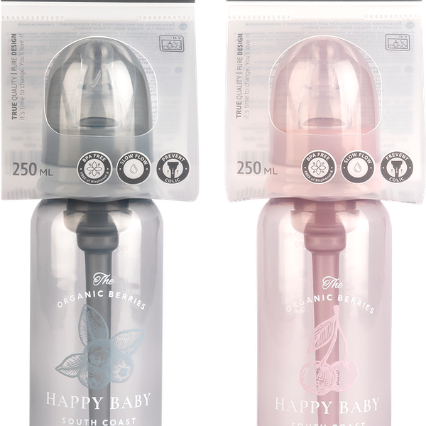 Бутылочка антиколиковая HAPPY BABY 250мл с силиконовой соской Арт. 10015