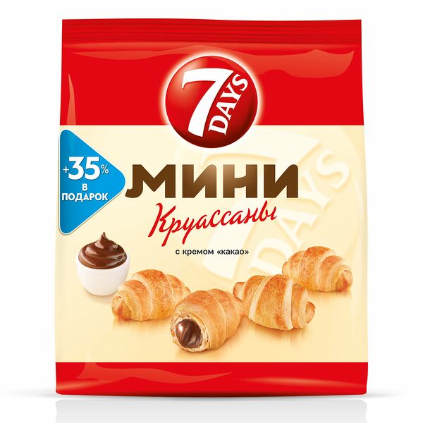 Мини круассаны 7Days c кремом какао, 300г
