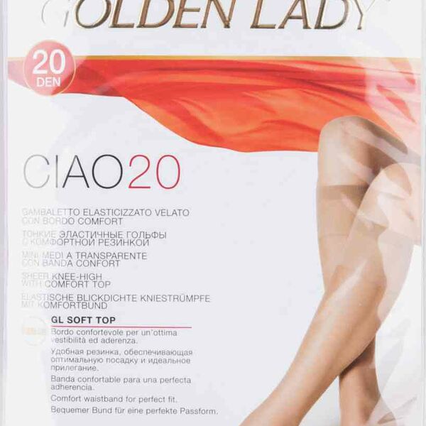 Гольфы женские Golden Lady Ciao цвет: nero/чёрный, 20 den, 2 пары