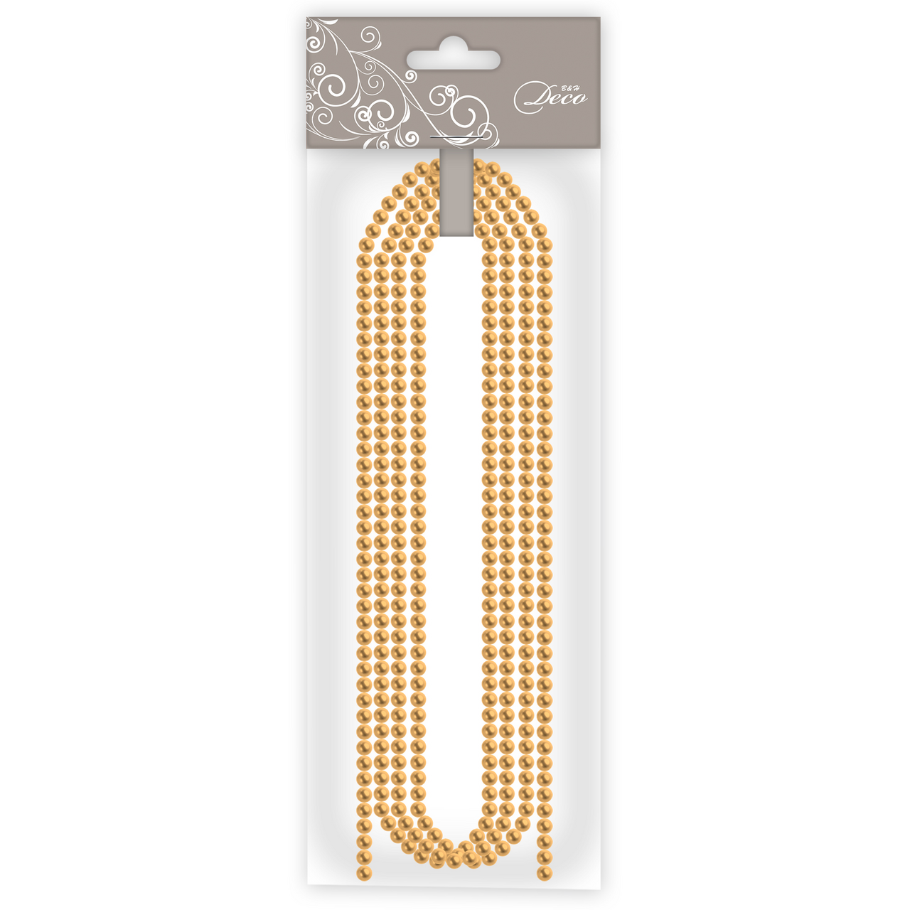 

Декор для елки Буcы Шарики золото 200см, d5мм, B&h, Китай