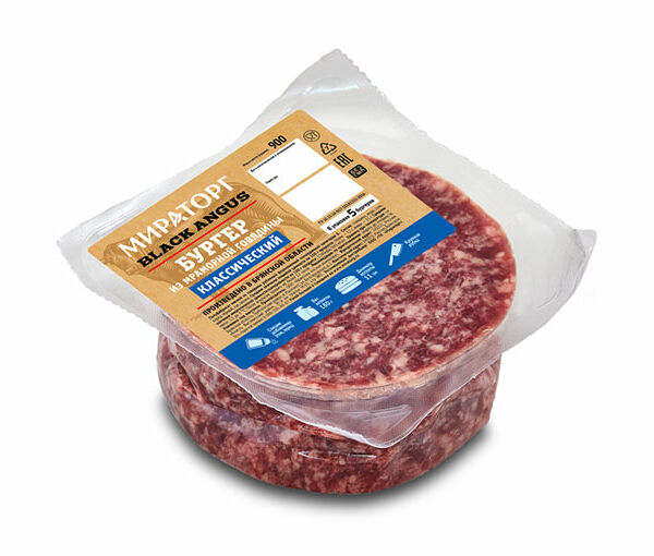Бургер Мираторг Black Angus из мраморной говядины