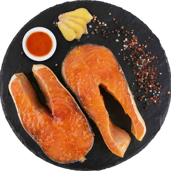 Лосось охлаждённый в маринаде Апельсиновый, стейк, Мурманск