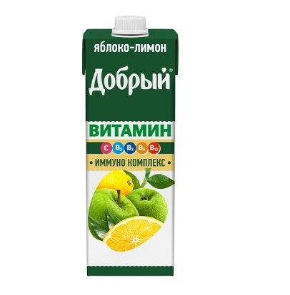 Напиток сокосодержащий Добрый яблочно-лимонный обогащенный витаминами