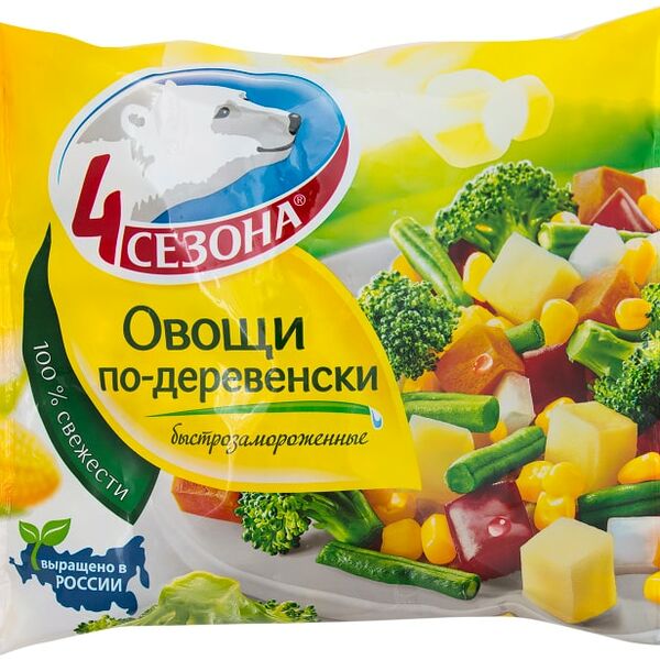 Смесь овощная 4 Сезона Овощи по-деревенски быстрозамороженные 400г