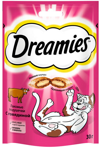 Dreamies лакомые подушечки Говядина