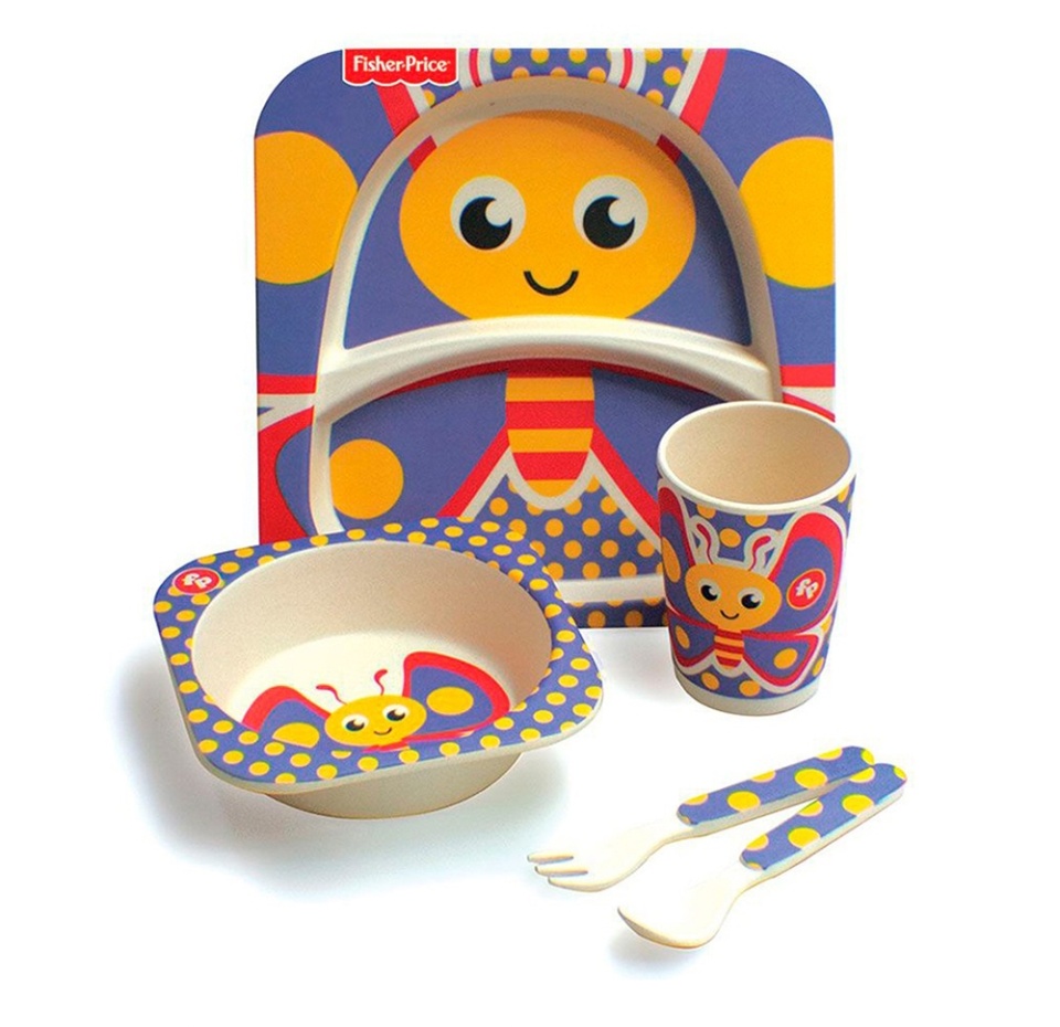 

Набор посуды «Бабочка», Fisher Price, 5 предметов, Китай