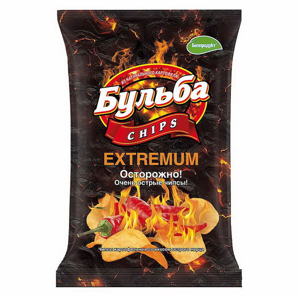 Чипсы Бульба chips Extremum из сырого картофеля со вк острого перца 75г