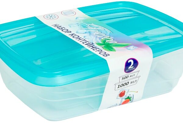 Набор контейнеров Violet Fresco Бриз 2в1 500+1000мл 2шт