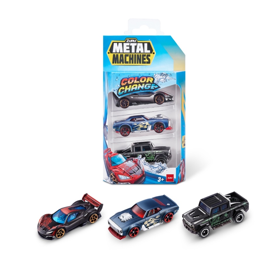 

Набор машинок Metal Machines меняющих цвет в блистере 3 шт., в ассортименте