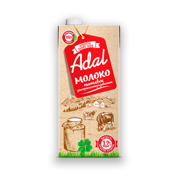 Молоко Adal Продукты Наших Ферм ультрапастеризованное 3.2% 925 мл
