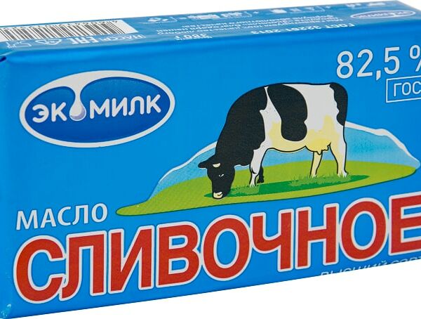Масло сладко-сливочное Экомилк  82.5% 380г