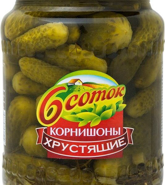 Корнишоны маринованные 6 соток хрустящие