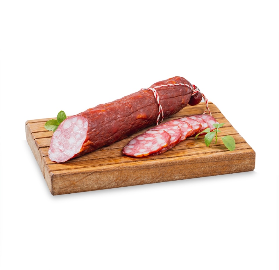 

Колбаса варено-копченая вяленая Праздничная Микоян вес