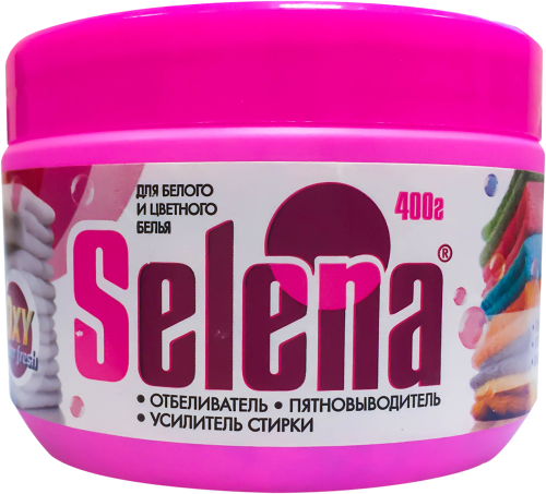 Отбеливатель и пятновыводитель для белых и цветных тканей Selena Oxy Power fresh 400 г
