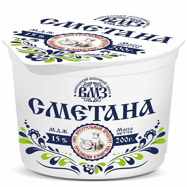 Сметана Винсадский МЗ Винсадская 15%. 200г