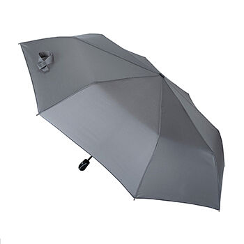 Зонт Zemsa серый 3 сложения автомат эпонж спицы сталь/фибергласс 8 спиц, Китай
