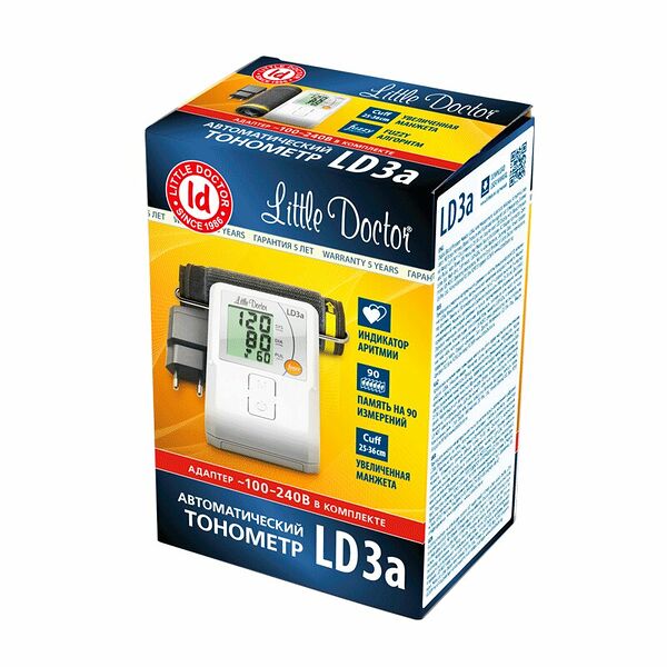Тонометр Little Doctor LD3a автоматический с адаптером и увеличенной манжетой