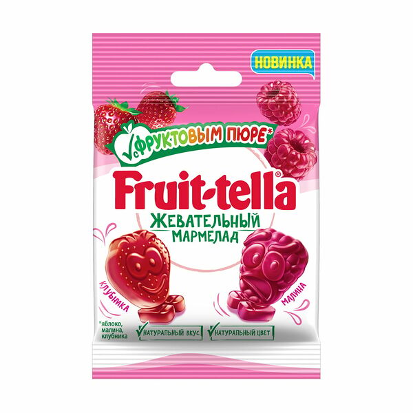 Мармелад Fruittella жевательный Клубника-Малина с фуктовым пюре 36 г