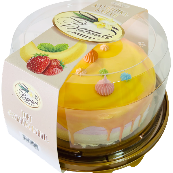 Торт ВАНИЛЬ Клубника-банан, 700г