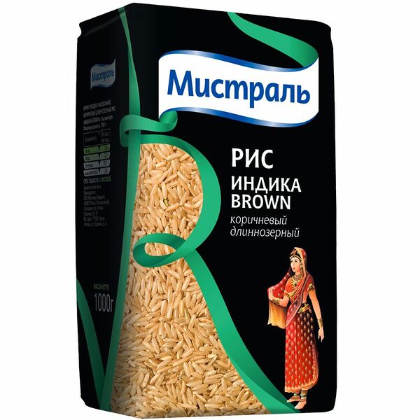 Рис Мистраль Индика Brown коричневый длиннозёрный, 1кг