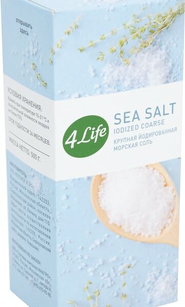 Соль 4Life Морская крупная йодированная 500г