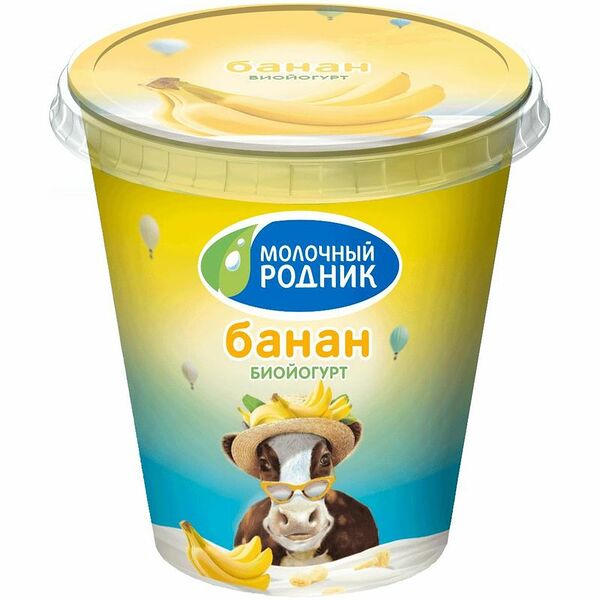 Биойогурт Молочный Родник банан, 2.5%