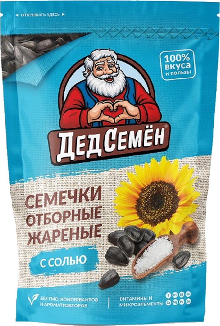 

Семечки подсолнечника Дед Семён отборные жареные солёные