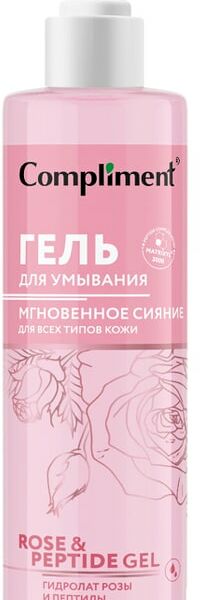 Гель для умывания Compliment Rose&Peptide Мгновенное сияние 200мл