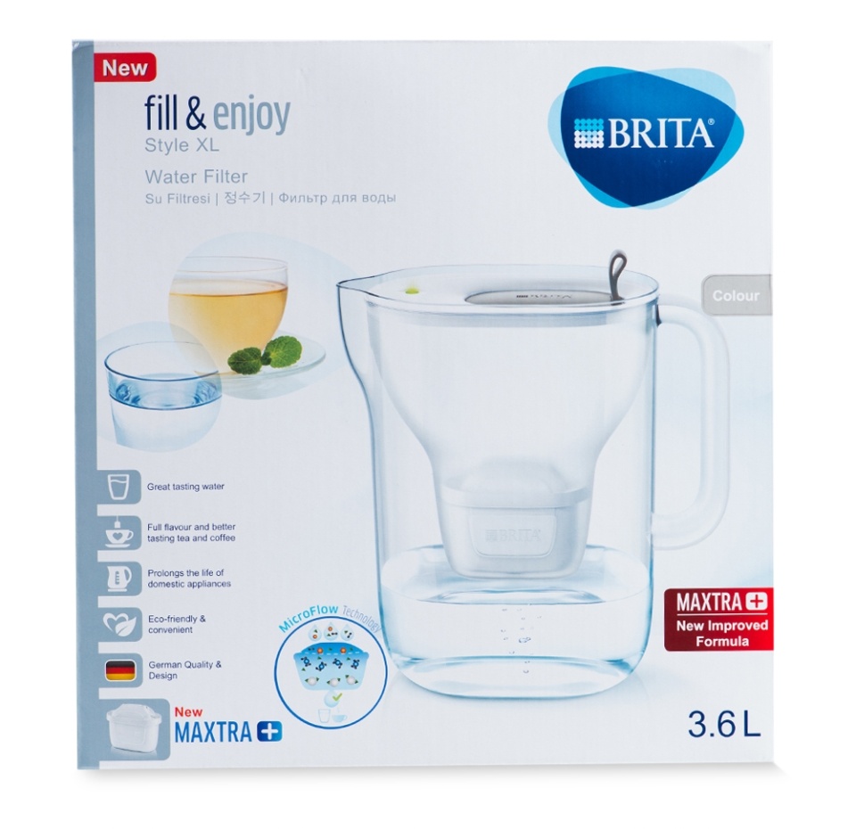 

Фильтр-кувшин Brita Style XL MX+ LED серый, 3.6 л, 1 шт