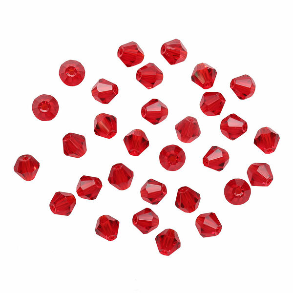 Бусины стеклянные, 6*6мм, Z-439, 30шт/уп(806 красный)