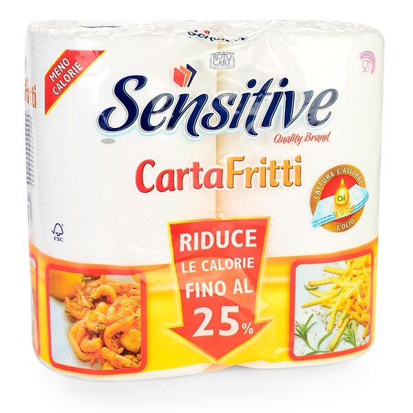 Полотенца бумажные Sensitive Cartafritti 3 слоя, 2 шт.